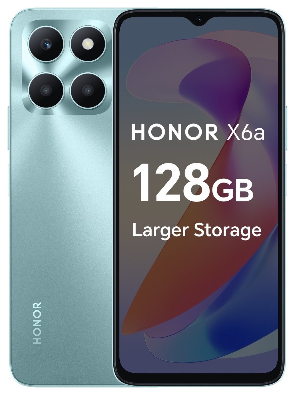 SIM Free HONOR X6a 128GB Mobile Phone - Cyan