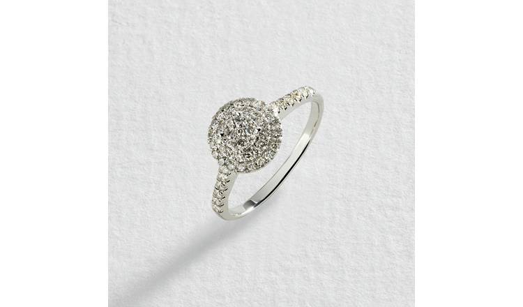 Revere 9ct White Gold 0.40ct Diamond Engagement Ring - O