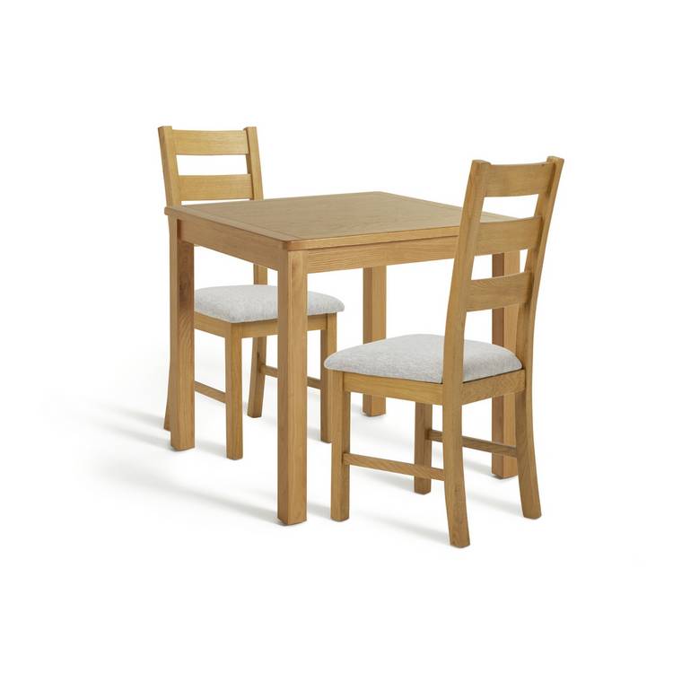 Argos Home Ashwell Oak Dining Table & 2 Oak Chairs 0