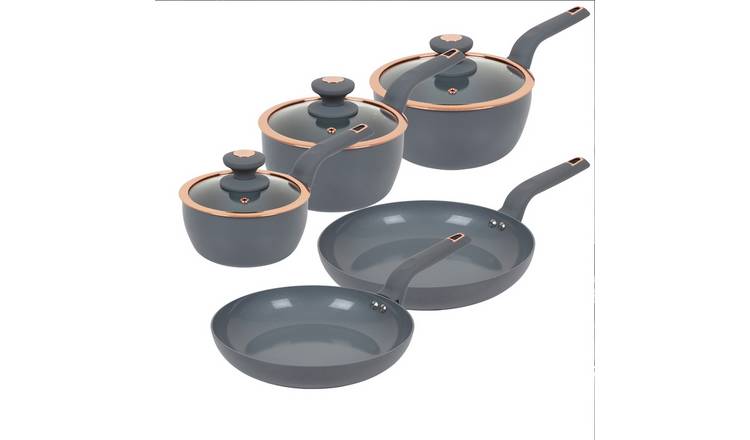 Buy Tower Cavaletto 5 Piece Aluminium Pan Set - Grey, Pan sets