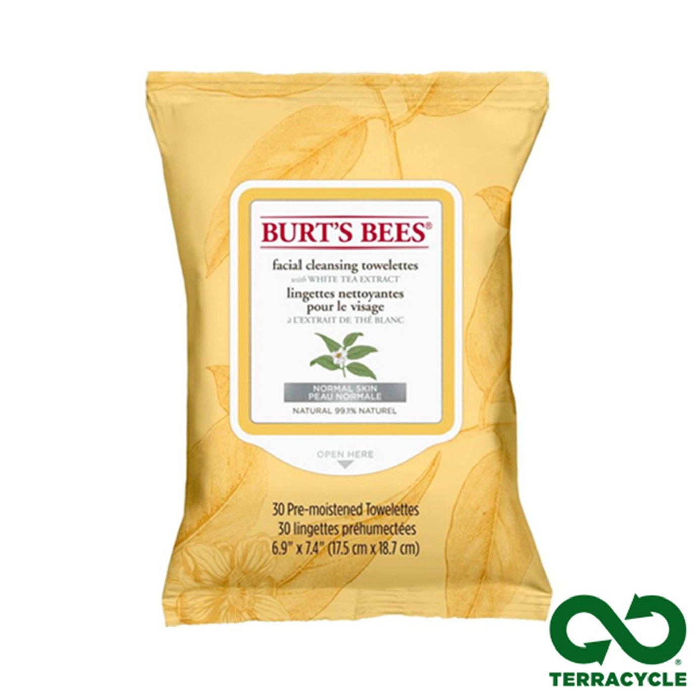 Burt's Bees White Tea Cleansing Wipes x30