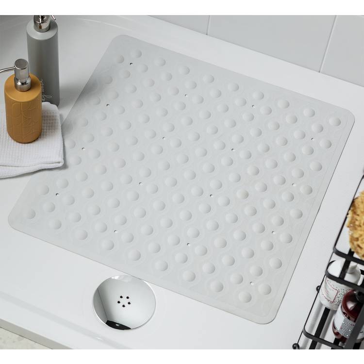 Argos Home Rubber Shower Bath Mat - White 0