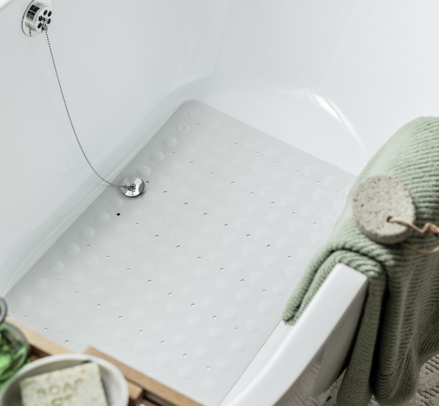 Argos Home Rubber Bath Mat - White