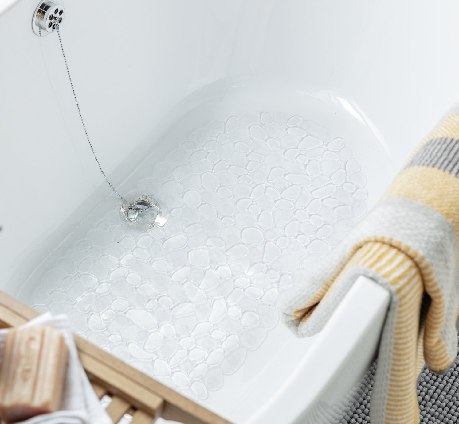 Argos Home PVC Pebbles Bath Mat - Clear