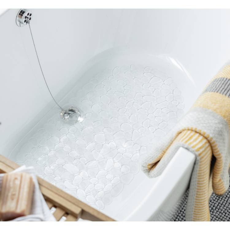 Argos Home PVC Pebbles Bath Mat - Clear 0