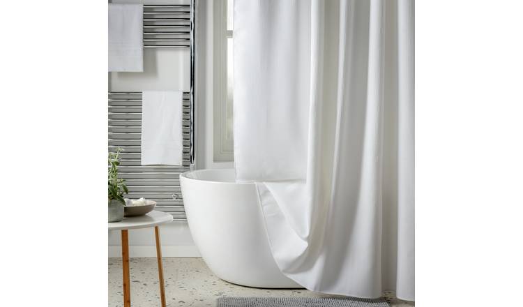 Argos Home Waffle Shower Curtain - White