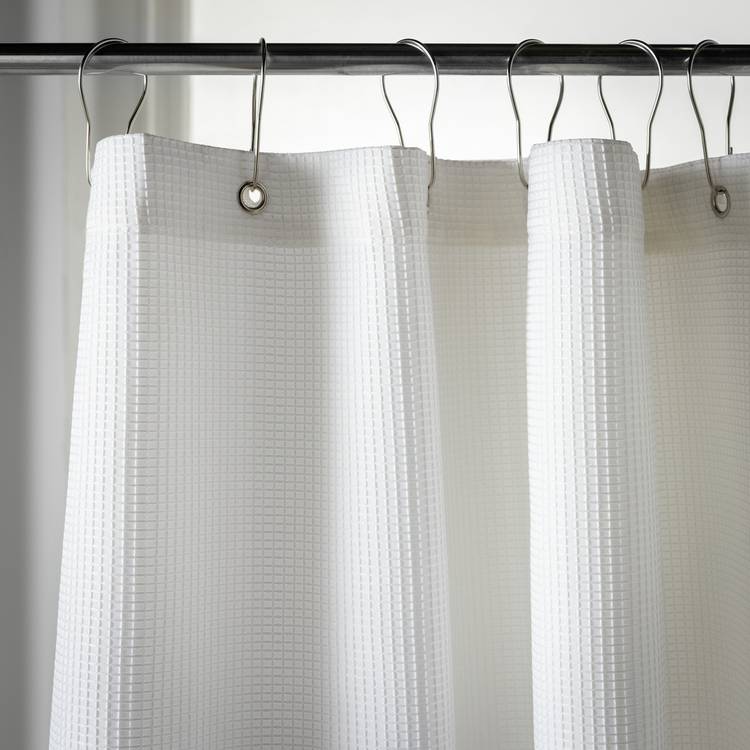 Argos Home Waffle Shower Curtain - White 0