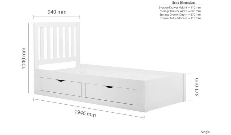 Birlea Appleby Single Bed Frame with Mattress - White