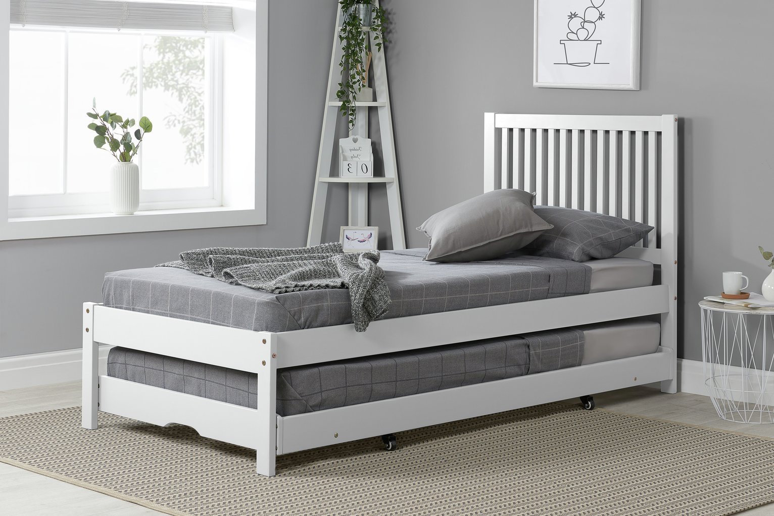 Birlea Buxton Single Bed Frame With Trundle - White