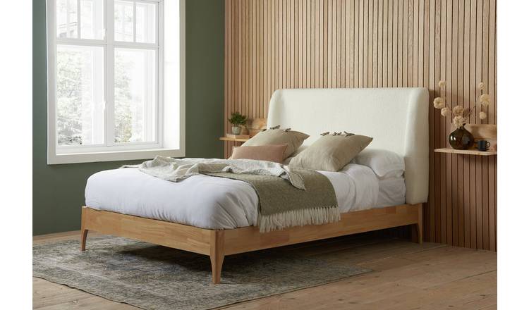 Birlea Halfden Kingsize Boucle Bed Frame - Oak