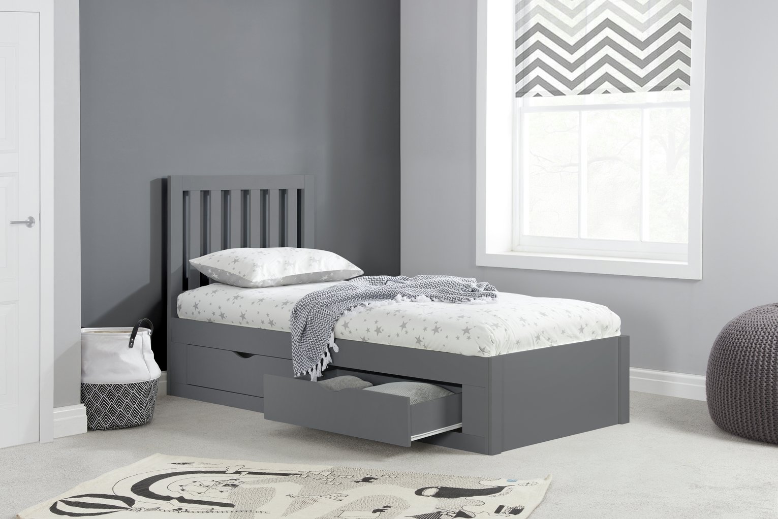 Birlea Appleby Single Bed Frame - Grey