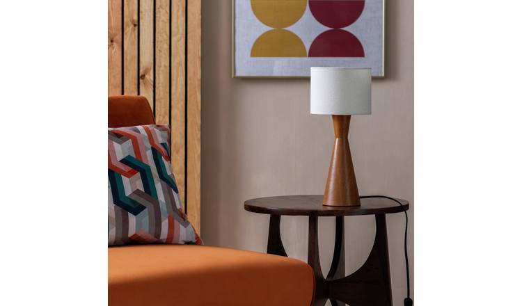 Habitat Modern Wood 35cm Table Lamp - Walnut