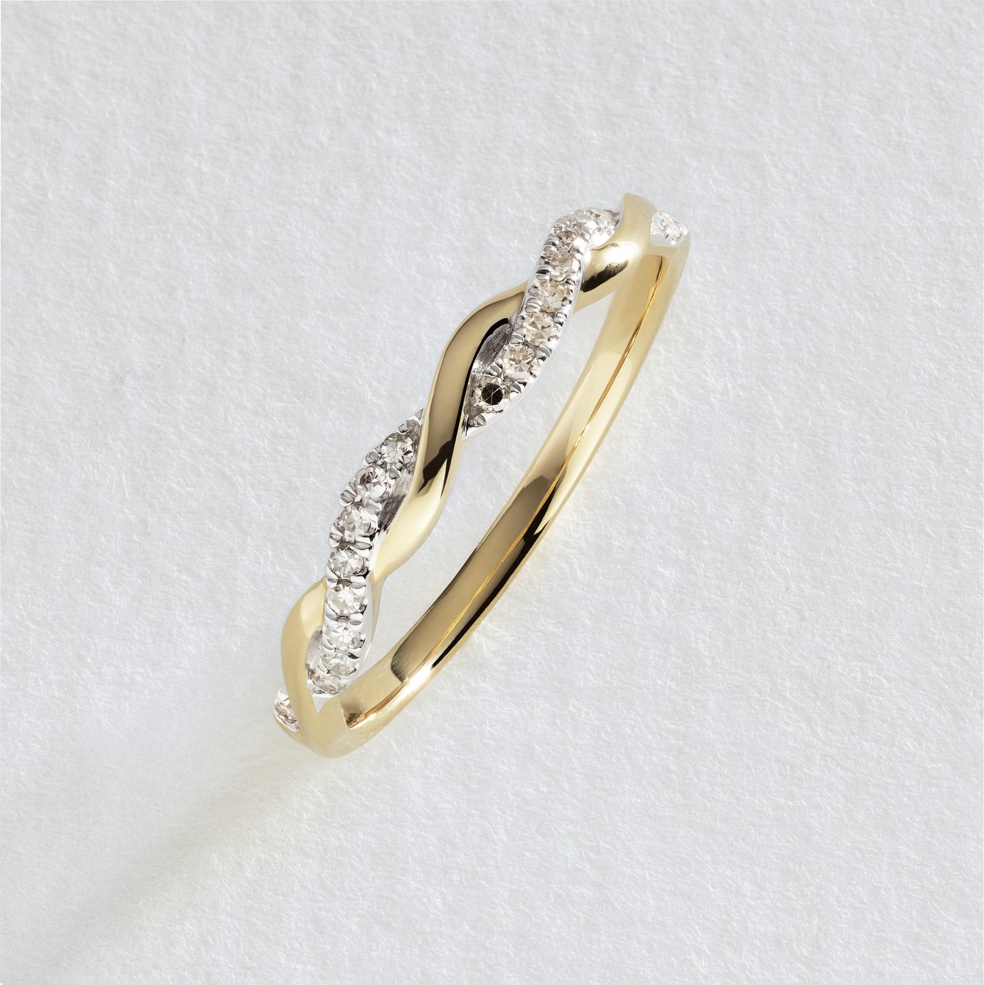 Revere 9ct Yellow Gold 0.10ct Diamond Eternity Ring - L