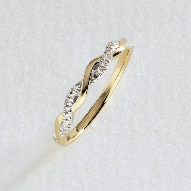 Revere 9ct Yellow Gold 0.10ct Diamond Eternity Ring - L 0