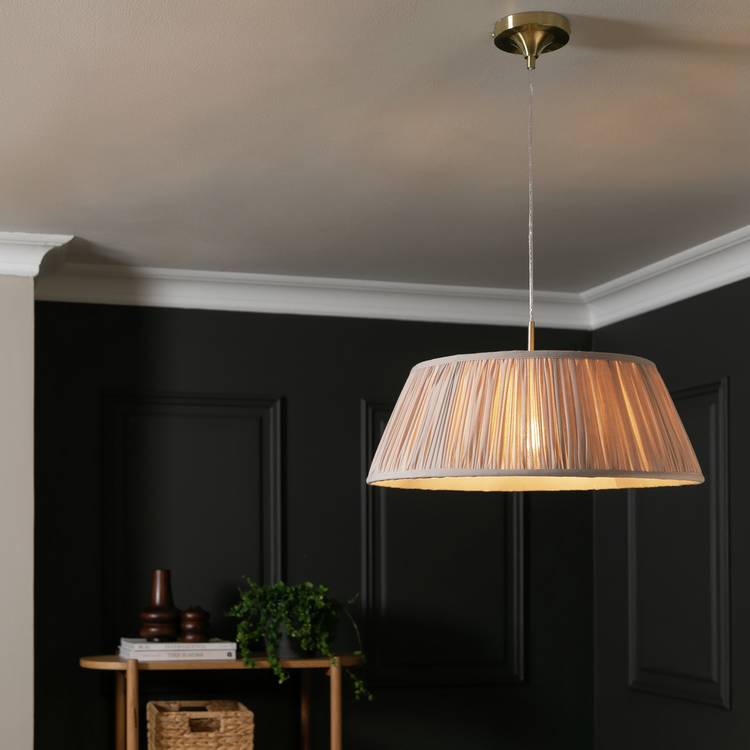 Argos Home Pleated Shade Metal Pendant Light - Satin Brass 0