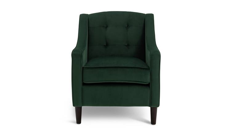 Habitat Dorian Velvet Accent Chair - Moss Green