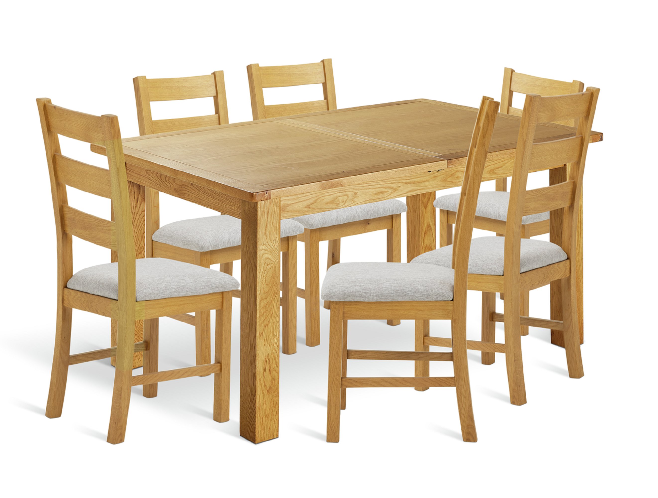Argos Home Ashwell Extending Table & 6 Oak & Grey Chairs