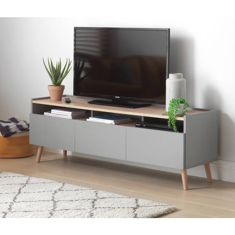 Habitat Skandi 3 Drawer TV Unit - Grey 0