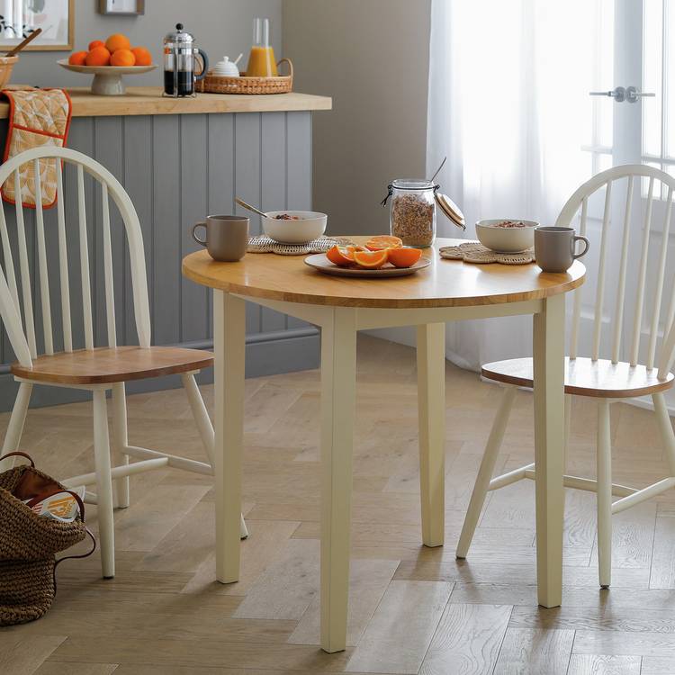 Argos Chicago Solid Wood 2-4 Seater Dining Table-Off White 0