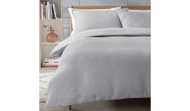 Habitat Cotton Quilted Jersey Grey Bedding Set - Double
