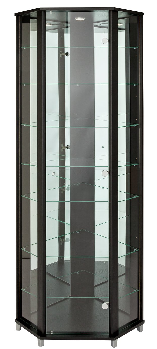 Argos Home 7 Shelf Glass Corner Display Cabinet - Black