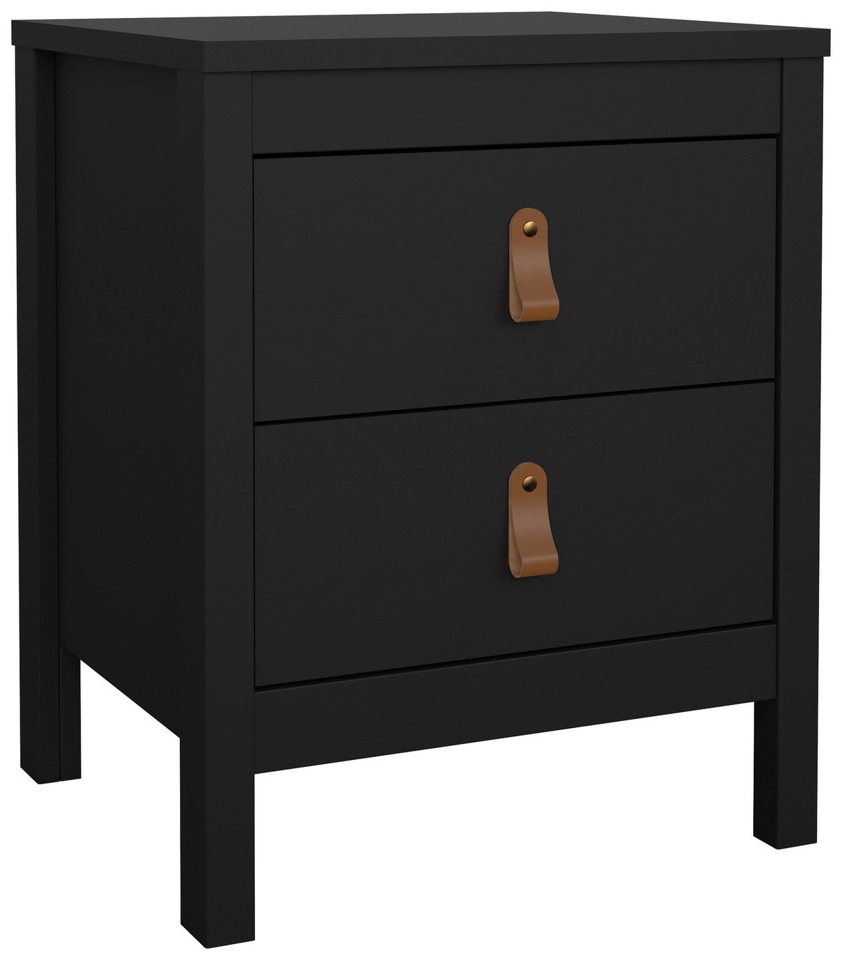 Tvilum Madrid 2 Drawer Bedside Table - Black