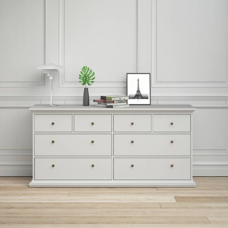 Tvilum Paris 8 Drawer Chest - White 0