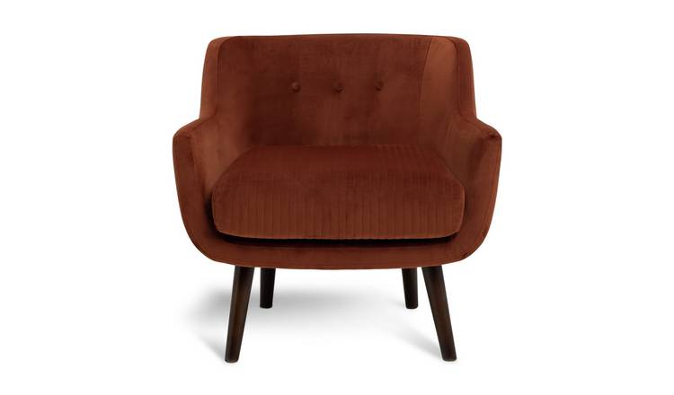 Rust velvet outlet accent chair