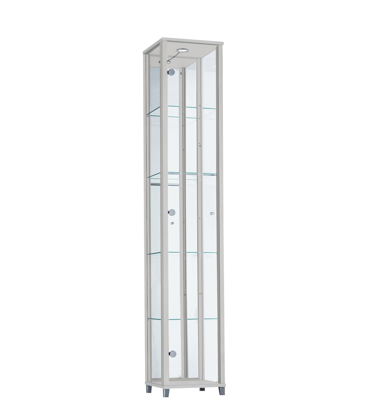 Argos Home 4 Shelf 1 Door Display Cabinet - Silver