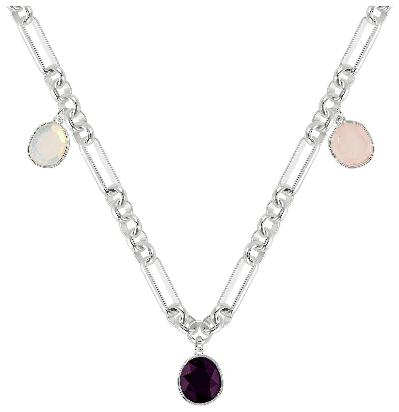 Radley Sterling Silver Multicoloured Stone Charm Necklace