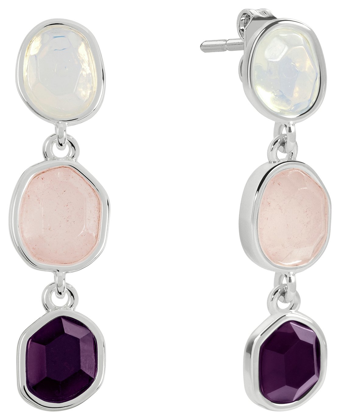 Radley Silver Plated Multicoloured Stone Drop Earrings