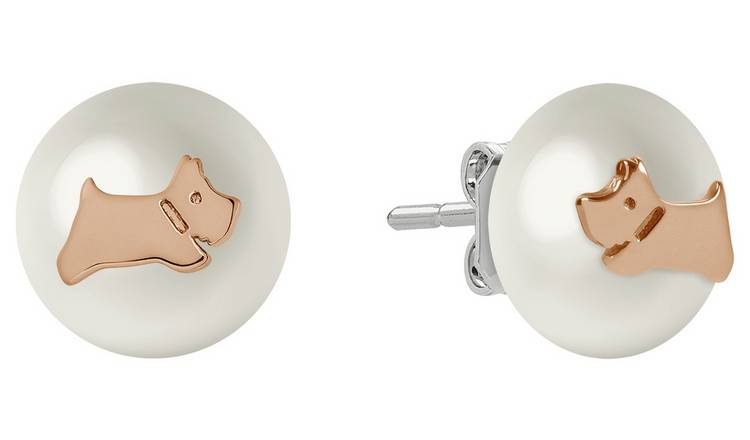 Buy Radley 18ct Rose Gold Plated Pearl Jumping Dog Stud Earrings Womens earrings Argos