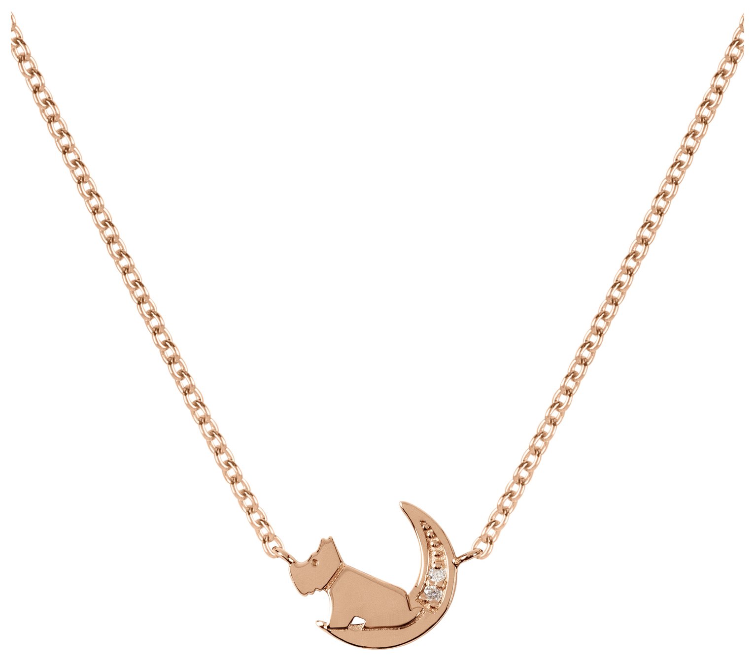 Radley 18ct Rose Gold Plated Silver Diamond Moon Necklace