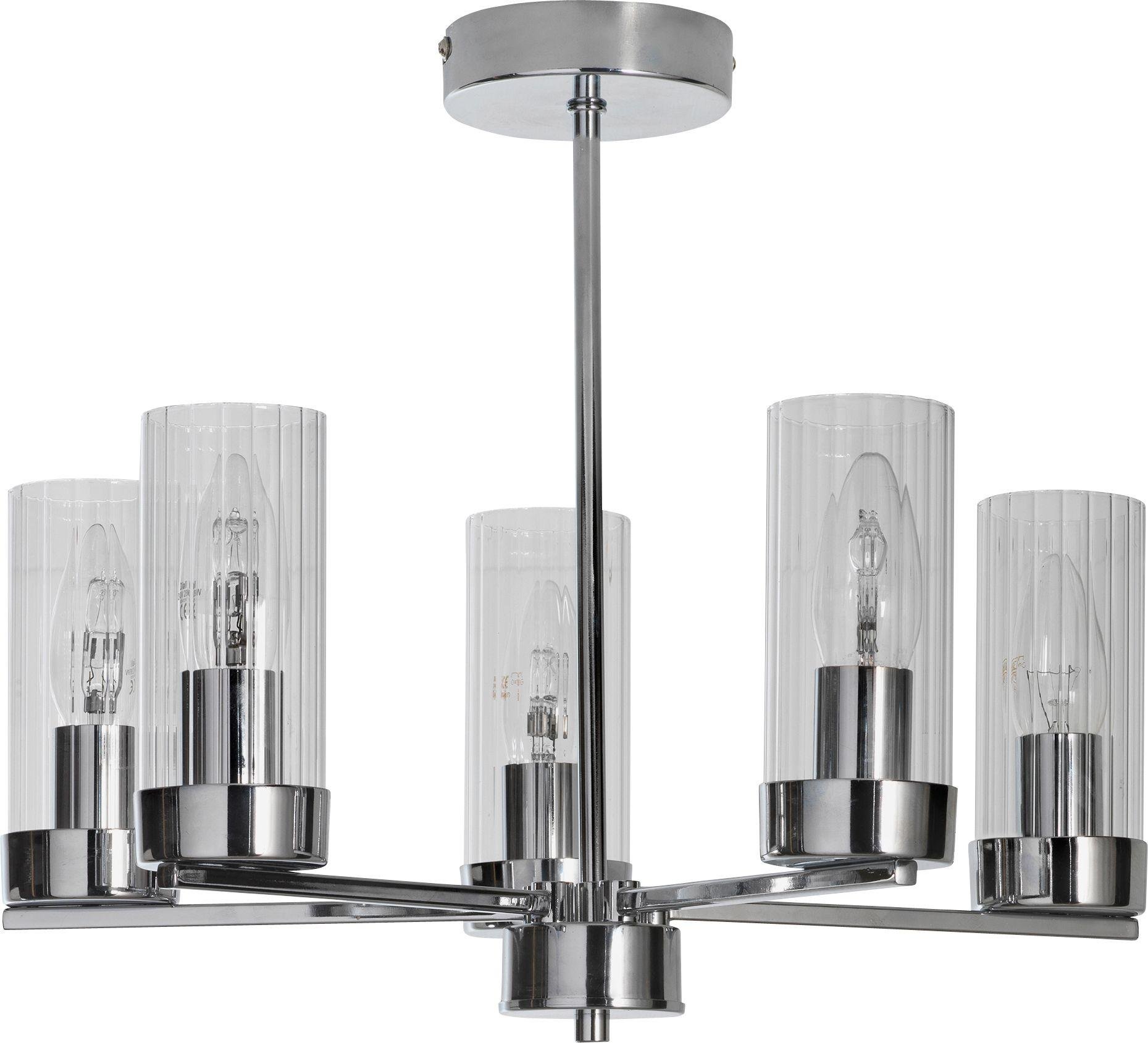 Argos Home Wallis 5 Light Glass Ceiling Light - Chrome