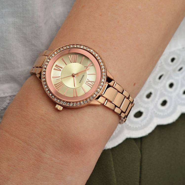Sekonda Editions Ladies Rose Gold Colour Bracelet Watch 0