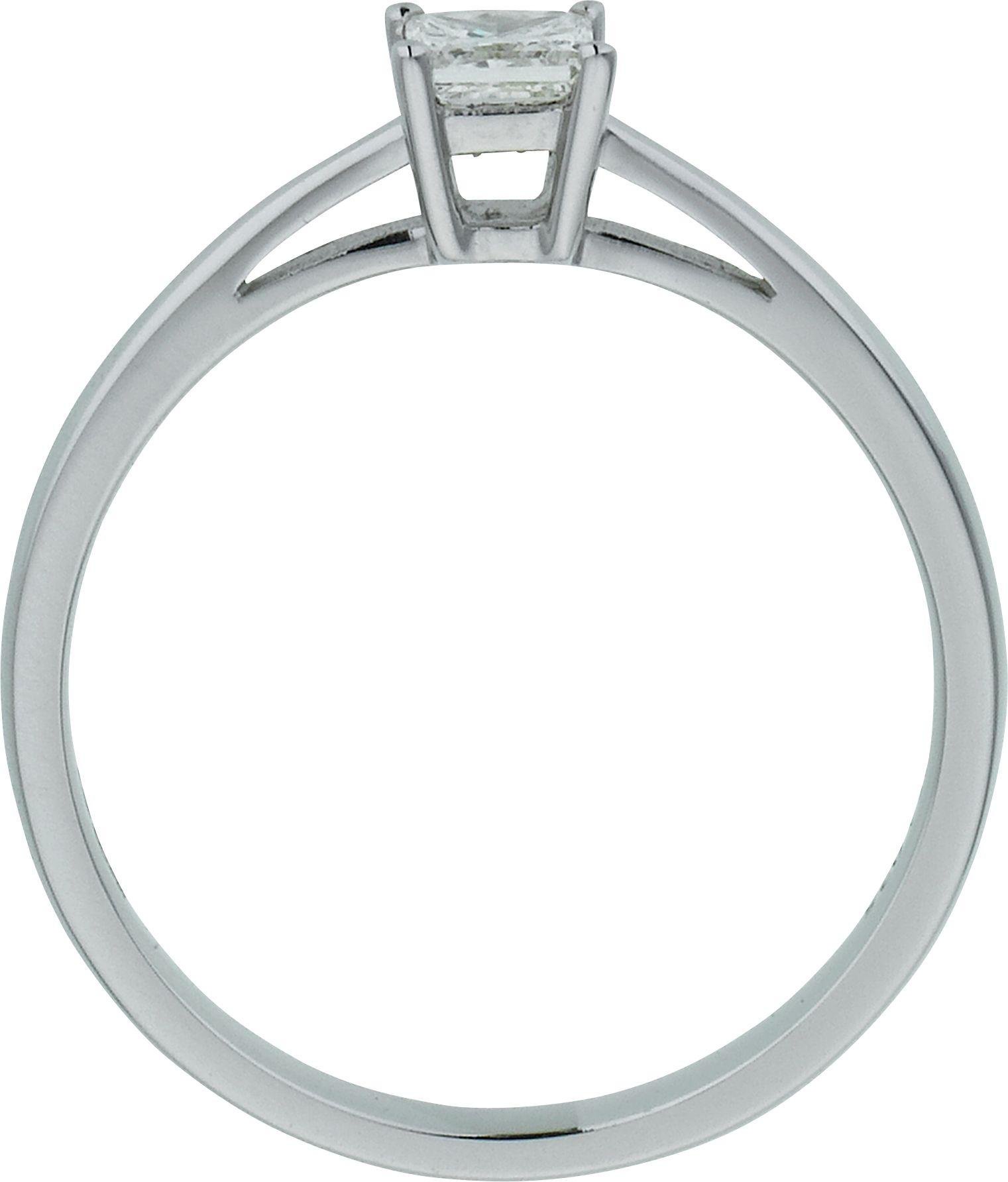 18ct White Gold 0.25ct Diamond Princess Cut Diamond Ring - M