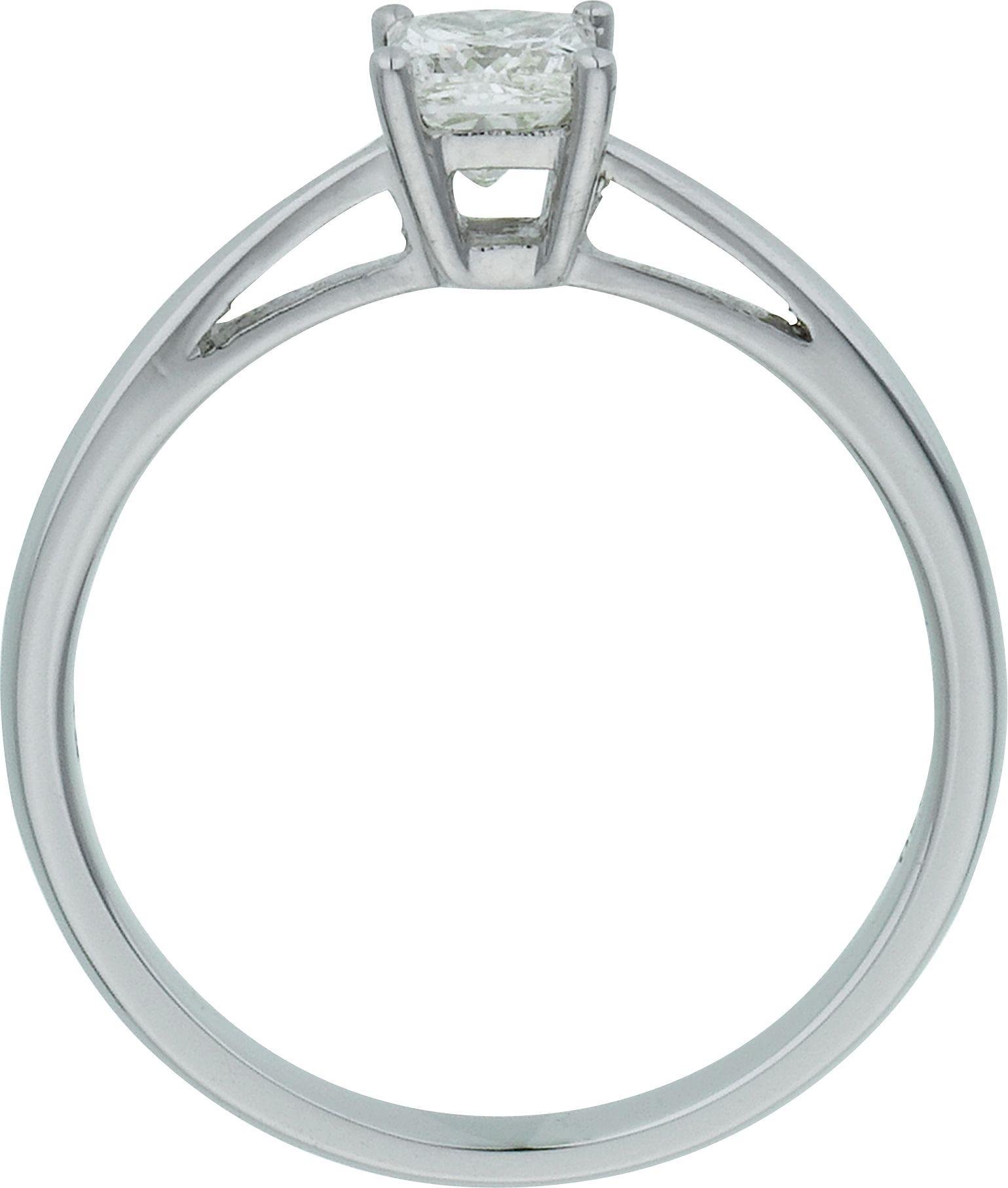 18ct White Gold 0.50ct Diamond Princess Cut Diamond Ring - K