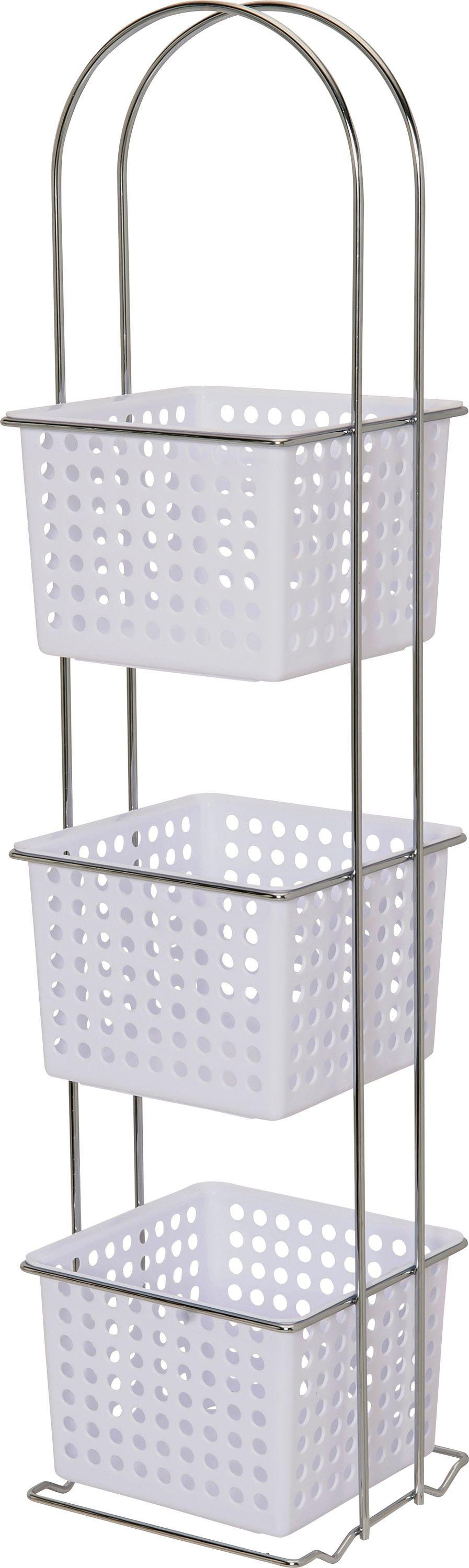 Argos Home 3 Drawer Chrome Storage Caddy - White