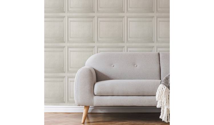 Fresco Wood Panel Neutral Wallpaper