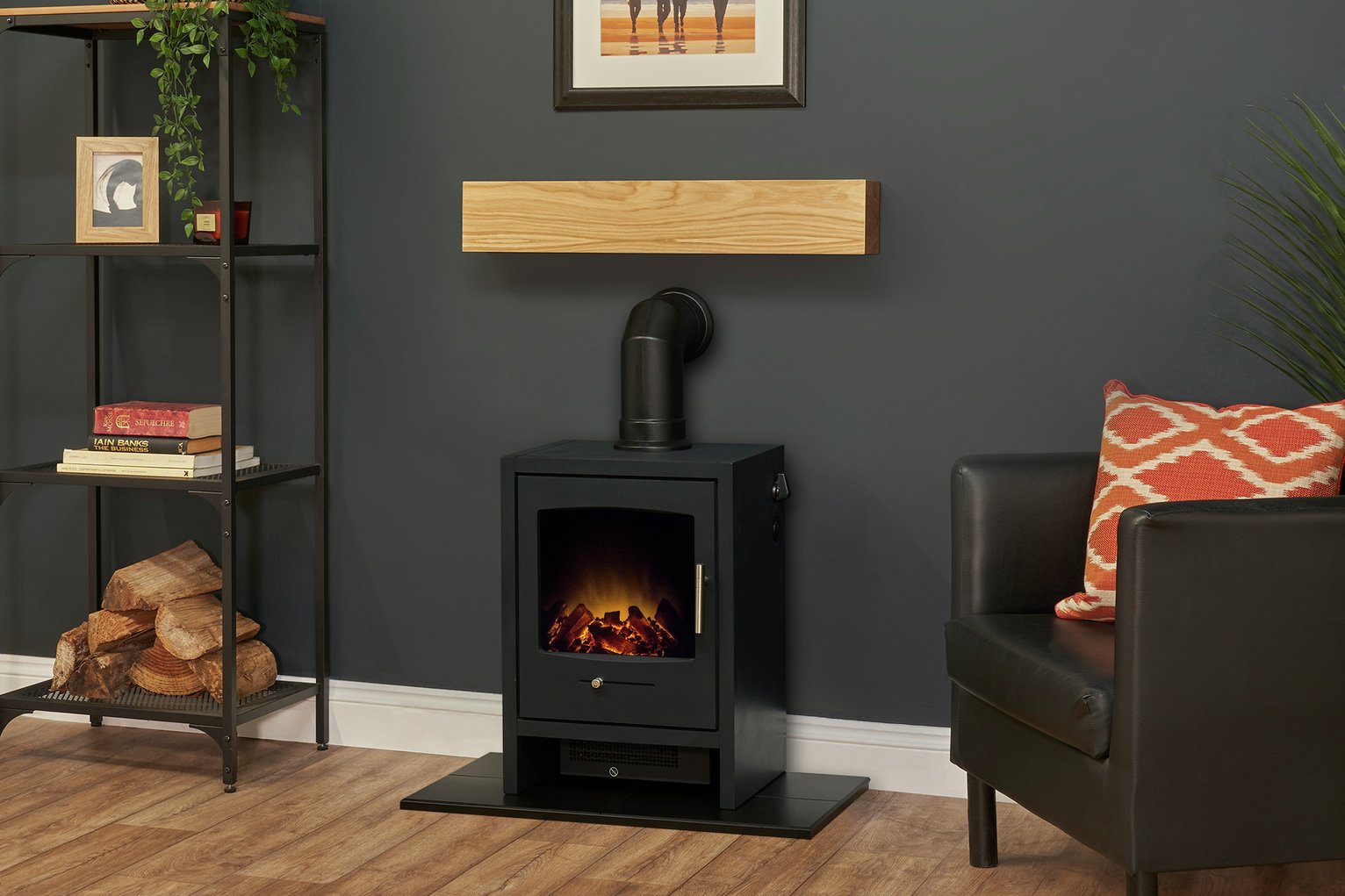 Adam Bergen 1.8kW Electric Stove Fires - Black