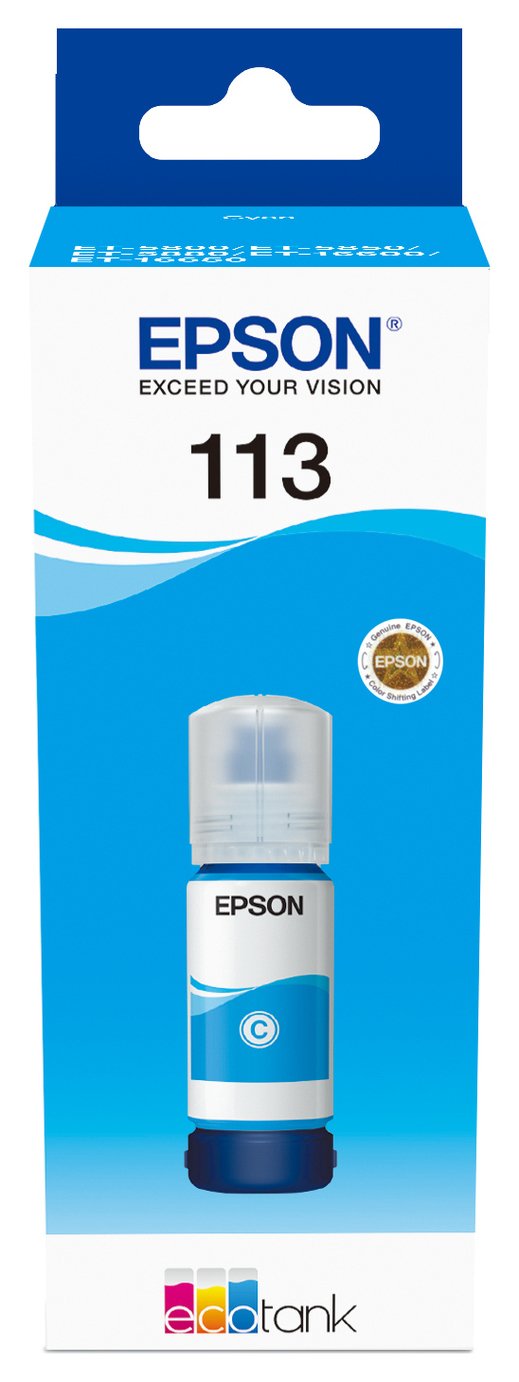 Epson 113 EcoTank Pigment Ink Bottle - Cyan