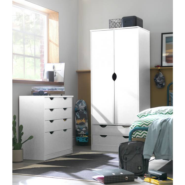 Habitat Kids Pagnell 2 Piece 2 Door Wardrobe Set - White 0