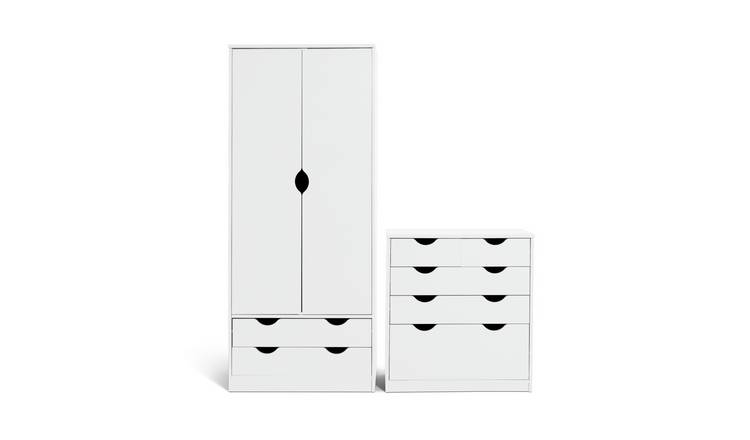 Habitat Kids Pagnell 2 Piece 2 Door Wardrobe Set - White