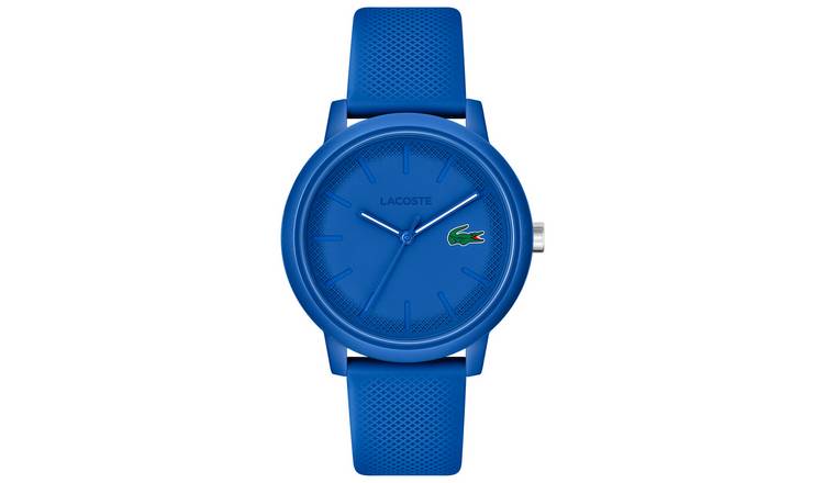 Men's lacoste 12.12 watch clearance with blue silicone strap