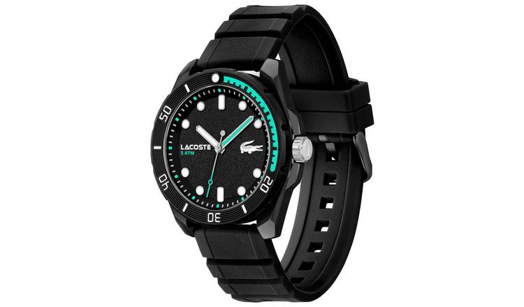 Buy Lacoste Gents Finn Black Silicone Strap Watch Men s watches