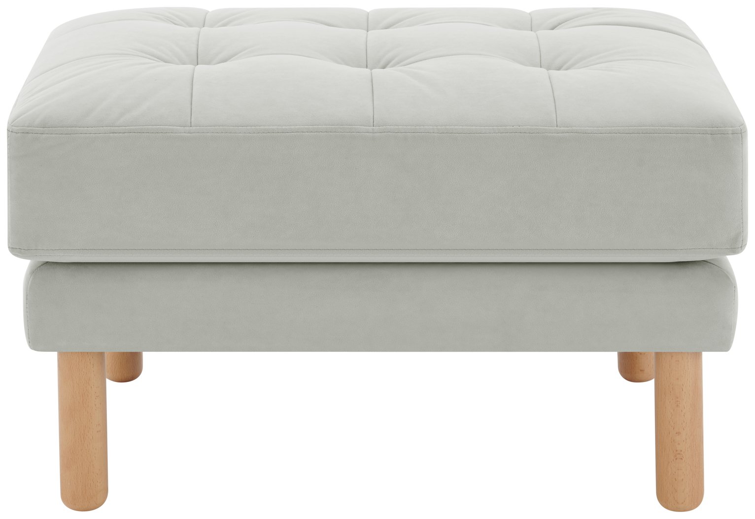 Habitat Newell Fabric Footstool - Light Grey