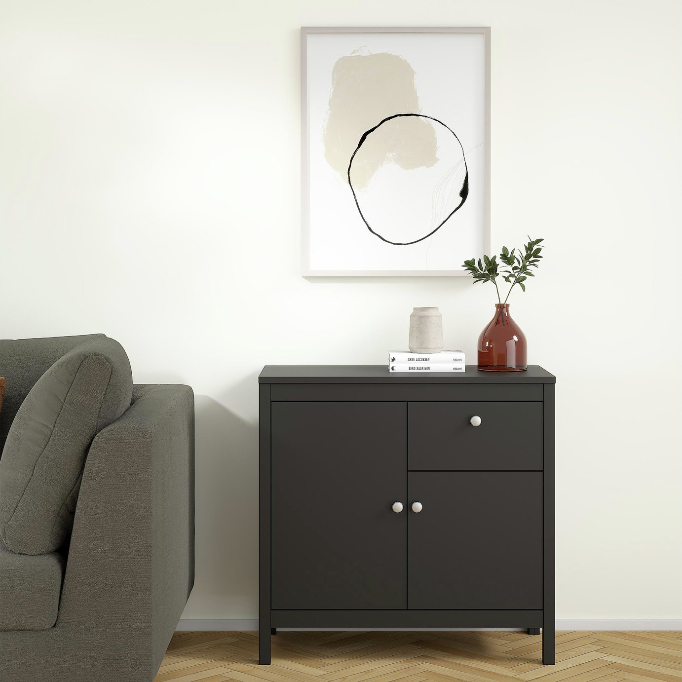 Tvilum Madrid 2 Door 1 Drawer Sideboard - Black