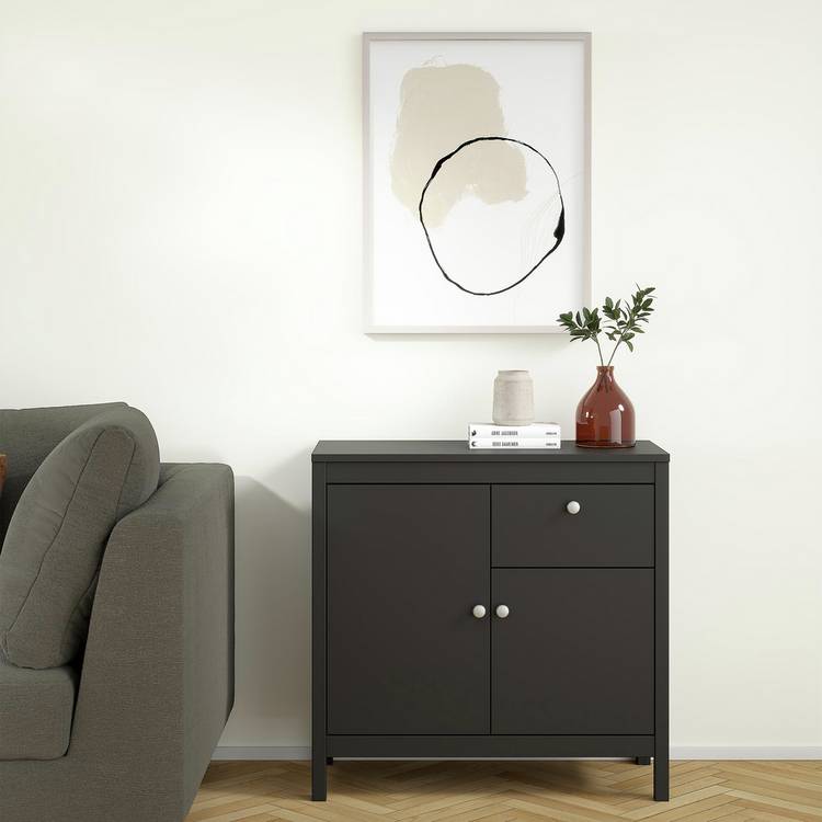 Tvilum Madrid 2 Door 1 Drawer Sideboard - Black 0