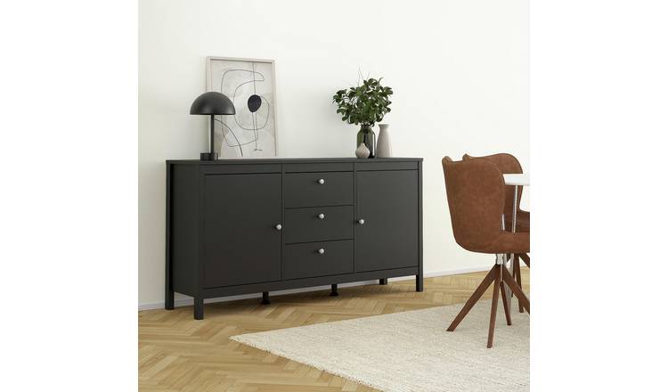 Tvilum Madrid 2 Door 3 Drawer Sideboard - Black