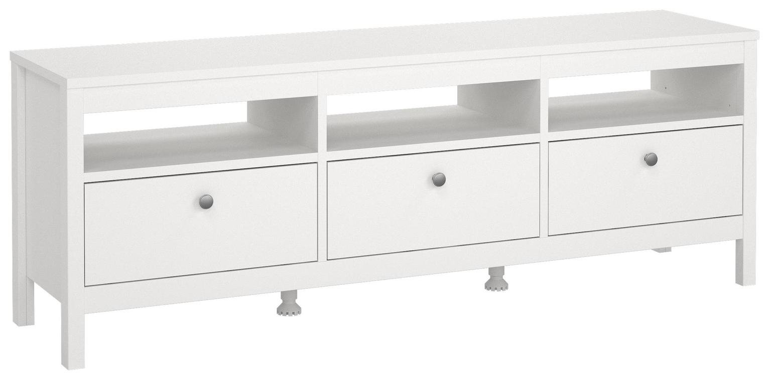 Tvilum Madrid 3 Drawer TV Unit - White